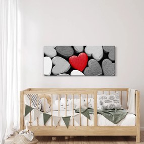 Obraz drevených srdiečok (120x50 cm)