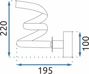 Toolight Toolight, LED nástenná lampa APP1052-W, čierna, OSW-01069