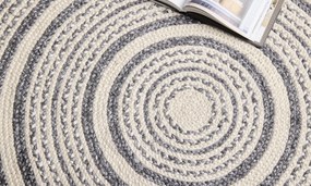 Diamond Carpets India, Ručne viazaný kusový koberec Soma SM04 Silver Black kruh, 80x80 (priemer) kruh, béžová, chodba / predsieň