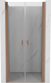Mexen MIST, 2-krídlové sprchové dvere (d+d) 95x200 cm, 6mm číre sklo, medený matný profil, 8A7-095-000-65-00