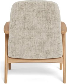 Lounge kreslo Auckland z masívu béžové/dub prírodný