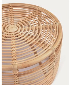 Ratanový okrúhly konferenčný stolík v prírodnej farbe ø 66 cm Kohana – Kave Home