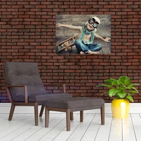 Sklenený obraz - Mladý letec (70x50 cm)