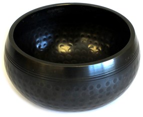 Spievajúca miska čierna mosadzná  - 14cm