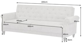 Rozkladacia pohovka MAISON BELLE 220 cm bouclé greige