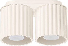 Stropné svietidlo Aura, 2x béžové hliníkové tienidlo, (10 cm)