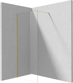 Deante Prizma, sprchová zástena 90x195 cm, 6mm číre sklo, zlatý matný profil, DEA-KTJ_R39P