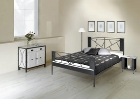 IRON-ART VALENCIA - industriálna, loftová, dizajnová, kovová posteľ 140 x 200 cm, kov