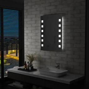 vidaXL Kúpeľňové nástenné zrkadlo s LED osvetlením 60x80 cm