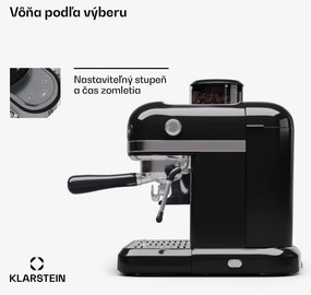 Klarstein Bella Café, espresso kávovar, vrátane mlynčeka, 1550 W, 20 bar, 1,4 litra