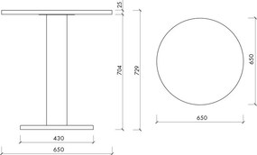 Okrúhly jedálenský stôl s doskou v dubovom dekore ø 65 cm Sool – noo.ma