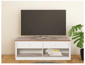 Biely TV stolík z borovicového dreva 137x47 cm Anita – Støraa