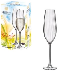BOHEMIA COLUMBA OPTIC POHÁR NA ŠAMPANSKÉ 260ML SADA 2KS