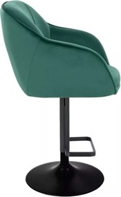 LuxuryForm DESIGN Barová stolička AVOLA VELUR na čiernom tanieri - zelená