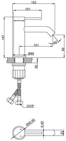 Invena Kalitea, umývadlová batéria h-147, čierna matná, INV-BU-72-004-V