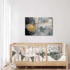 Obraz - Abstrakcia so zlatou guľou (90x60 cm)