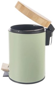 Svetlozelený nášľapný kovový odpadkový kôš 3 l Greenish – Orion
