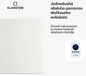 Klarstein Wonderwall Air Infinite, infračervený ohrievač, 60 x 50 cm, 300 W, na stenu, diaľkový ovládač, biely