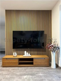 Akustické dekoračné panely dub svetlý 3D lamely na filcovom podklade 270 x 40 cm