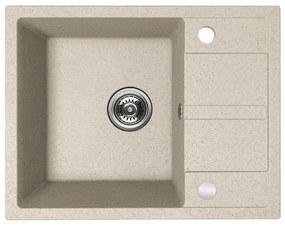 Kuchinox Viti, 1-komorový granitový drez 560x440x175 mm + sifón, béžová, LAV-SBX_413Y