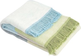Deka Cotton Cloud 150x200 cm  pastelovo modrá so zelenou