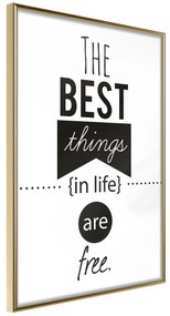 Artgeist Plagát - The Best Things in Life Are Free [Poster] Veľkosť: 30x45, Verzia: Čierny rám s passe-partout