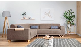 Hnedá rozkladacia/s úložným priestorom rohová pohovka (ľavý roh/do L) Classy Sophie – Miuform