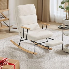 SongmicsHome Hojdacie kreslo ROCKY, 97x67x100cm, krémová