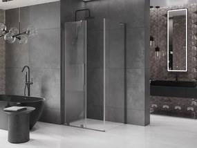 Mexen Velar L, sprchový kút s posuvnými dverami 110 x 75 cm, 8mm číre sklo, grafit brúsený, 871-110-075-03-66