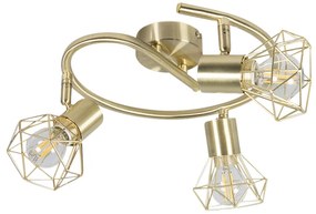 Art Deco Bodové svetlo mosadz nastaviteľné a naklápateľné 3-svetlá - Mosh