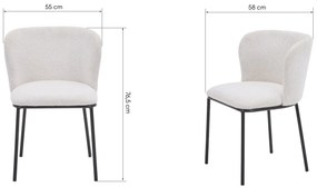 Jídelní židle Yasmin ecru/černá