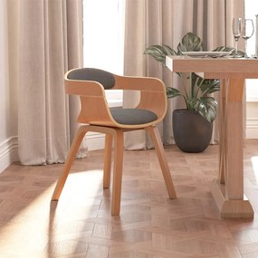 Jedálenská stolička bledosivá ohýbané drevo a umelá koža