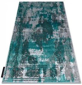 Moderný koberec DE LUXE 6827 Abstrakcia, vintage - Štrukturálny zeleno / sivý
