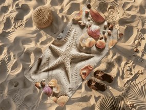 Rýchloschnúca plážová osuška OCEAN SAND farebná 70 x 140 cm, 100% mikrovlákno