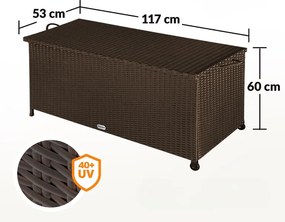 InternetovaZahrada Úložný box s kolieskami 370 L - hnedý