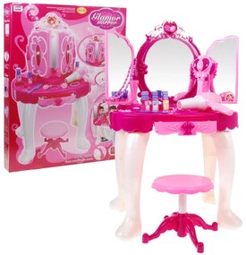 Ramiz Ružový toaletný stolík s doplnkami