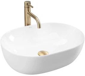 Rea Lisa, umývadlo na dosku 490x385x140 mm, biela lesklá, REA-U6022