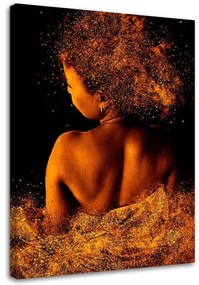 Obraz na plátně Krásná žena Zlatý prach - 70x100 cm