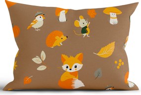 Bavlnená obliečka na vankúš Renforcé 40 × 60 cm - Jesenný les hnedý