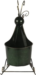 Zeleno zlatý dekoratívne sob na saniach - 34 * 17 * 37 cm