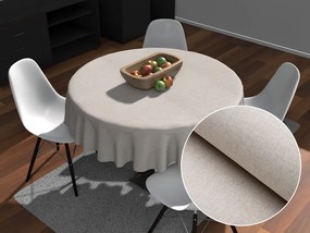Biante Dekoračný okrúhly obrus BKW-205 Režný žíhaný Ø 130 cm