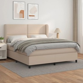 Boxspring posteľ s matracom kapučínová 180x200 cm umelá koža 3128990
