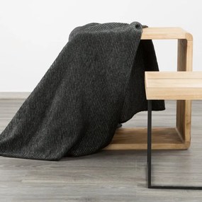 Kvalitná deka čiernej farby s vaflovou štruktúrou Šírka: 150 cm | Dĺžka: 200 cm