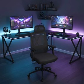 Otočná kancelárska stolička s tvarovaným operadlom a opierkou hlavy, nastaviteľná výška