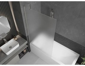 Mexen Next, 1-krídlová vaňová zástena 100 x 150 cm, 6mm sklo námraza, oceľová, 895-090-000-00-30-97