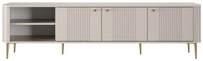 TV stolík Vespera 3D 187 cm - kašmírová / zlaté nožičky