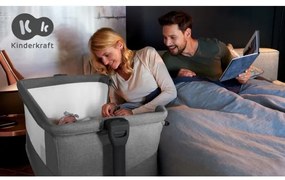 KINDERKRAFT - Detská postieľka NESTE GROW tmavošedá