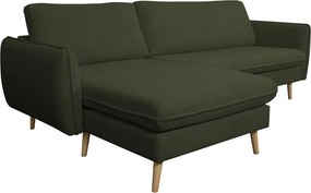 Rohová sedačka Salma, tmavo zelená látka, univerzálna pravá/ľavá