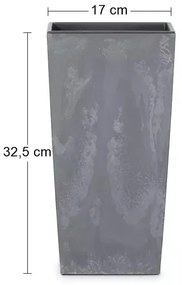 Plastový kvetináč DURS170E 17 cm - tmavosivá