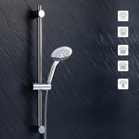Plastová sprchová súprava v matne striebornej farbe s ručnou sprchou 70 cm Hydro – douceur d'intérieur